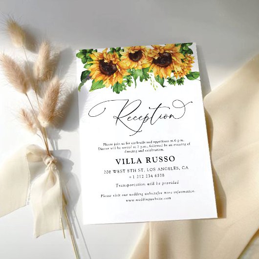 Hochzeitskarten für Sonnenblumen Begleitkarte