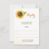 Hochzeitskarten für Sonnenblumen RSVP Karte (Vorderseite)