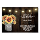 Hochzeitskarten für Sonnenblumen Tischnummer (Vorderseite)