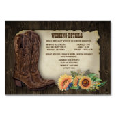 Hochzeitskarten für Sonnenblumen Tischnummer (Vorderseite)