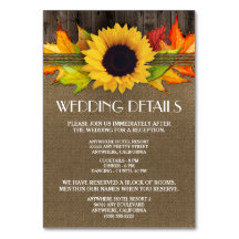 Hochzeitskarten für Sonnenblumen