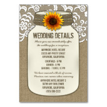 Hochzeitskarten für Sonnenblumen