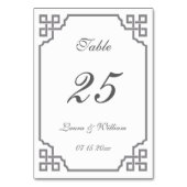 Hochzeitskarten für Tischnummer | grau Vintag (Rückseite)