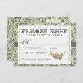 Hochzeitskarten für Vintage Blumenkarten RSVP Karte (Vorne/Hinten)