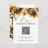 Hochzeitskarten für Wasserfarben-Sonnenblumen Begleitkarte (Vorne/Hinten)