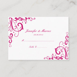 Hochzeitskarten Fuschia und White Blüh Platzkarte