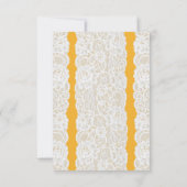 Hochzeitskarten Gelb/Weiß Tischnummer (Rückseite)