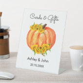 Hochzeitskarten Geschenke Fall Orange Pumpkin Sockelschild (In SItu)
