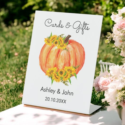 Hochzeitskarten Geschenke Fall Orange Pumpkin Sockelschild