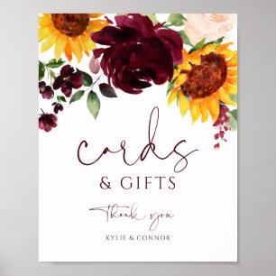 Hochzeitskarten & Geschenke Sonnenblumen Rose Burg Poster