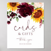 Hochzeitskarten & Geschenke Sonnenblumen Rose Burg Poster (Vorne)