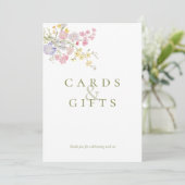 Hochzeitskarten Geschenke Wildblumen Tischschilder (Stehend Vorderseite)