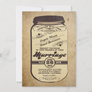 Hochzeitskarten im Vintage-Mason-Topf-Stil Einladung