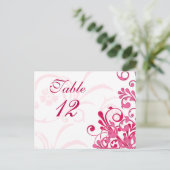 Hochzeitskarten in Rosa und Weiß Postkarte (Stehend Vorderseite)