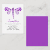 Hochzeitskarten Lila & Weiße Libelle Begleitkarte (Vorne/Hinten)