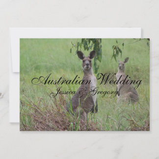 Hochzeitskarten mit australischen Outback-Kängurus Einladung