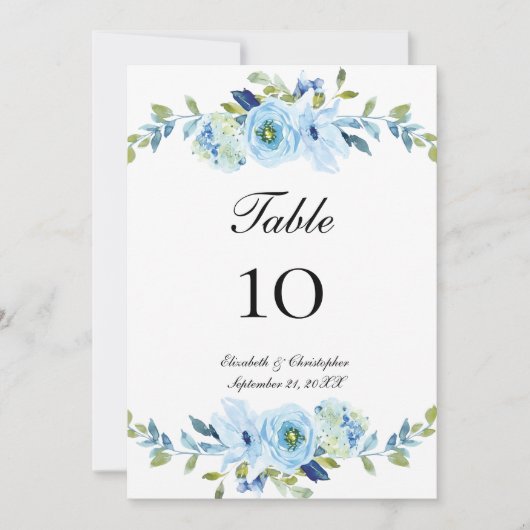 Hochzeitskarten mit blaugrüner Blüte (Vorderseite)