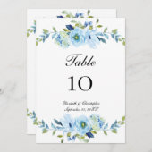 Hochzeitskarten mit blaugrüner Blüte (Vorne/Hinten)