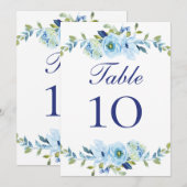 Hochzeitskarten mit blaugrüner Blüte (Vorne/Hinten)