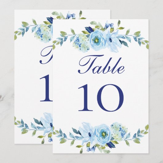 Hochzeitskarten mit blaugrüner Blüte (Vorne/Hinten)