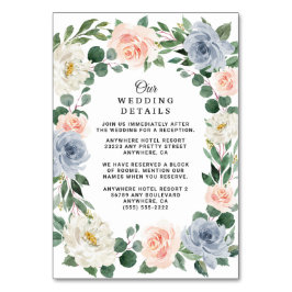 Hochzeitskarten mit dunklem Blütenpfirsichpfirsich Tischnummer