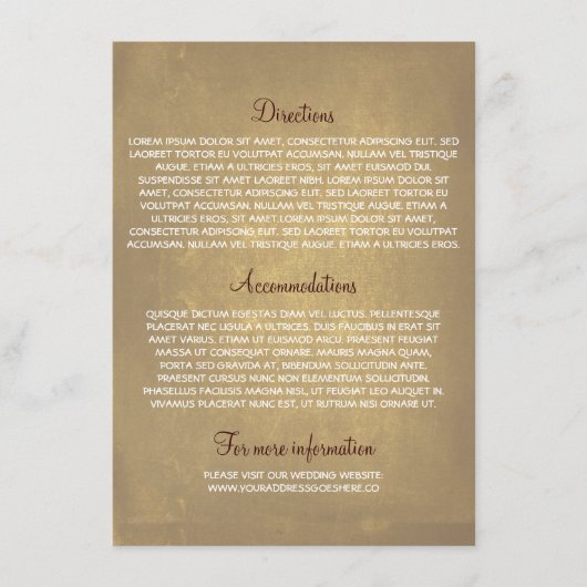 Hochzeitskarten mit Eichenbaum Begleitkarte (Vorderseite)