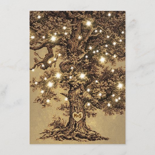 Hochzeitskarten mit Eichenbaum Begleitkarte (Rückseite)