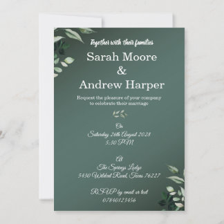 Hochzeitskarten mit Grün Double Sided Einladung