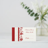 Hochzeitskarten mit rotem Flor Platzkarte (Stehend Vorderseite)