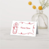 Hochzeitskarten Namen von Hand, die von Whimsical  Platzkarte (Rückseite)