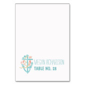 Hochzeitskarten - nautischer Strandanker Tischnummer (Vorderseite)