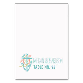 Hochzeitskarten - nautischer Strandanker Tischnummer