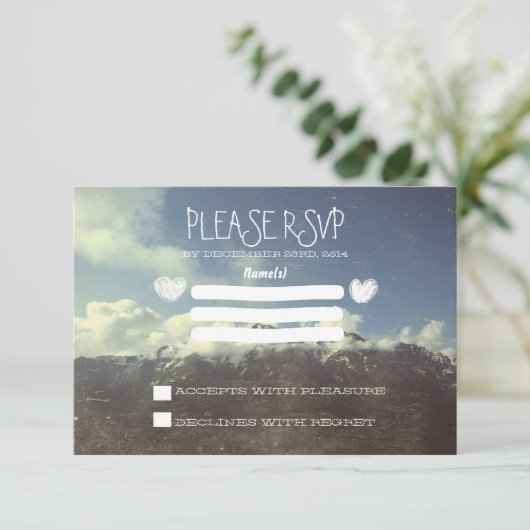 Hochzeitskarten RSVP (Stehend Vorderseite)