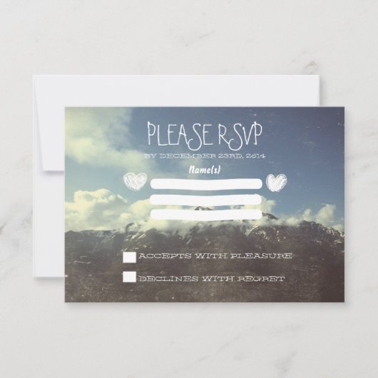 Hochzeitskarten RSVP Karte (Vorderseite)