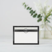 Hochzeitskarten - Schwarz/Weiß-Deko Platzkarte (Stehend Vorderseite)