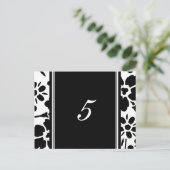 Hochzeitskarten Schwarz-Weiß-Tischnummer Postkarte (Stehend Vorderseite)