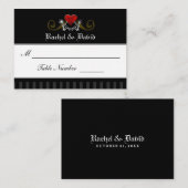 Hochzeitskarten - Skelette mit Herz Platzkarte (Vorne/Hinten)