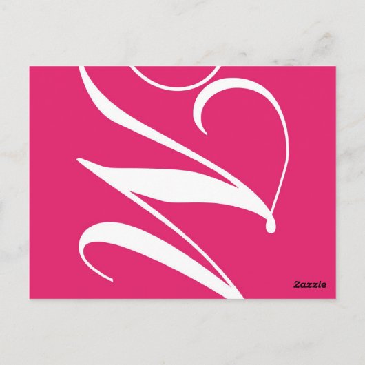 Hochzeitskarten Tischnummer rosa Monogramm m (Rückseite)