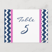 Hochzeitskarten Tischnummer Rosa Zickzack (Rückseite)