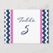Hochzeitskarten Tischnummer Rosa Zickzack (Vorderseite)
