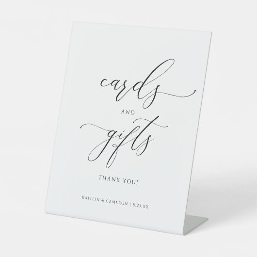 Hochzeitskarten und Brautparty-Geschenke Sockelschild (Vorderseite)