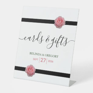 Hochzeitskarten und Geschenke aus Rosenschwarz Sockelschild