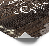 Hochzeitskarten und Geschenke aus rustikalem Holz Poster (Ecke)