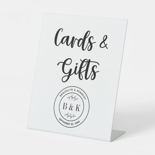 Hochzeitskarten und Geschenke für Botanische Flore Sockelschild (Vorderseite)