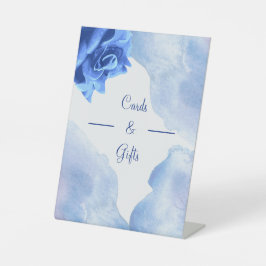 Hochzeitskarten und Geschenke für die blaue Blume Sockelschild