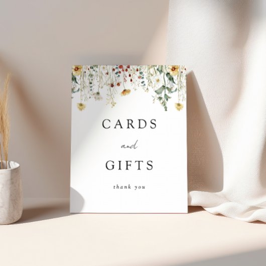 Hochzeitskarten und Geschenke für die Summer Wildb Sockelschild