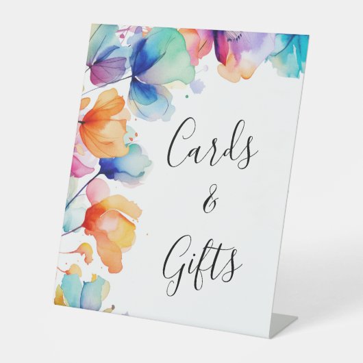 Hochzeitskarten und Geschenke für helles Wasser Sockelschild (Vorderseite)