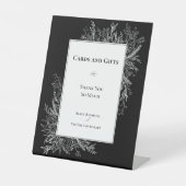 Hochzeitskarten und Geschenke für Schwarz und Weiß Sockelschild (Vorderseite)