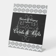 Hochzeitskarten und Geschenke für Schwarz-Weiß-Kal