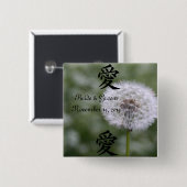 Hochzeitskarten und Geschenke mit Wildblumen Button (Vorne & Hinten)